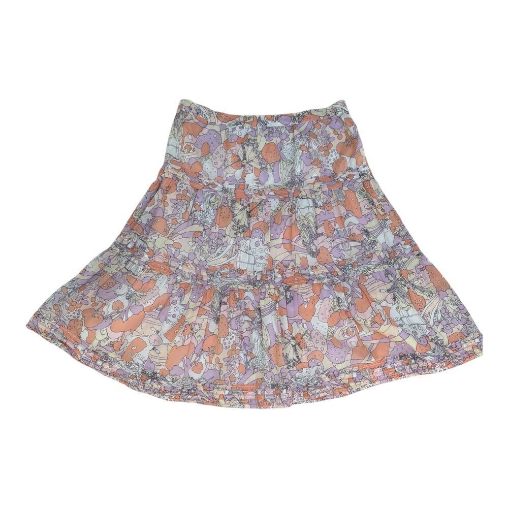 Marc Jacob’s Skirt Size 4 Ruffled Flare Whimsical Pastel Print Twirl - Picture 2 of 8